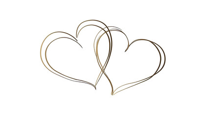 Two intertwined golden hearts on black background (1)