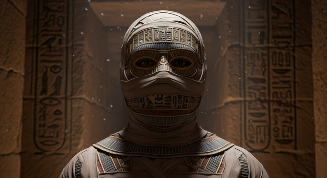 Egyptian mummy costume, ancient egypt, pharaoh, sarcophagus, burial mask art