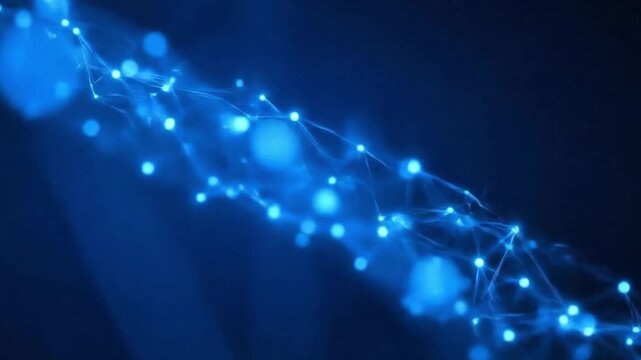 Abstract visualization of a blue data flow network, showcasing the interconnectedness of information and technology in a modern and futuristic display.
