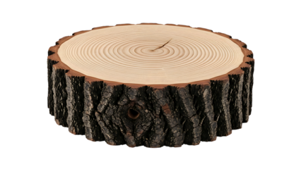 Detailed Close Up of a Tree Stump Cross Section on Black Background