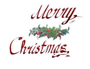 A beautifully festive design showcasing Merry Christmas and Happy New Year greetings adorned with holly decorations