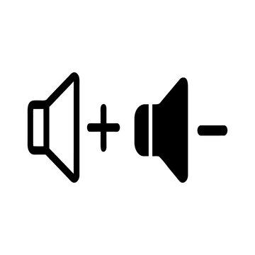 Volume control icons showing increase and decrease sound levels