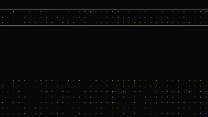 Dark background with golden lines and glittering dots