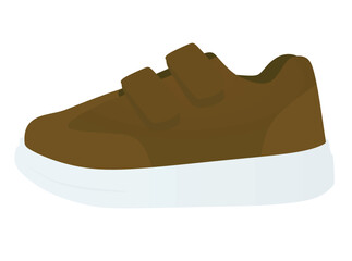 Brown kids shoe. vector illustration	
