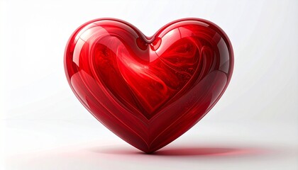 A vibrant red heart symbol with intricate swirling patterns, representing love, passion, and deep emotion