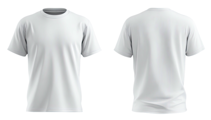 Front and back view of a plain white t-shirt (4)
