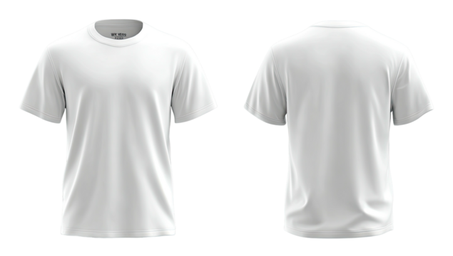 Front and back view of a plain white t-shirt (3)