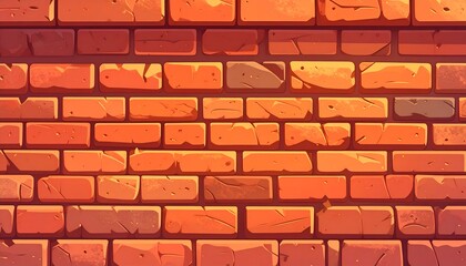 Obraz premium Vibrant textured brick wall with cracks and uneven surfaces, creating a rustic urban backdrop