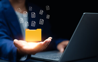 The idea of document flow within the organization, and the move to technology without paper. Decreased bureaucracy and electronic document management.