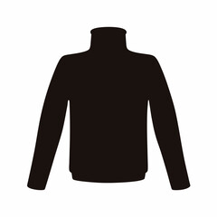 Minimalistic Black Turtleneck Sweater Illustration for Clothing Designs and Fashion Outlines