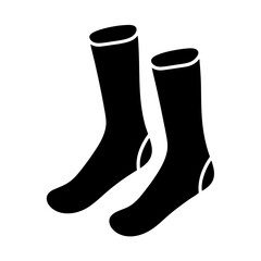 Pair of cozy black socks for keeping feet warm and comfortable.