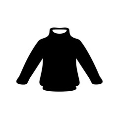Black silhouette illustration of a turtleneck sweater isolated on a white background
