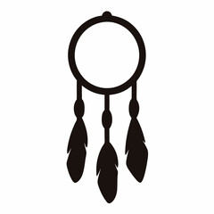 Simple minimalist vector illustration of a traditional native American dream catcher