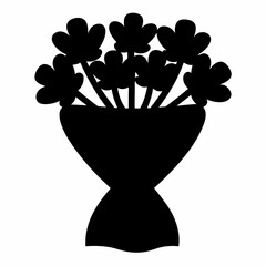 Striking Silhouette of a Floral Bouquet in a Stylish Vase Design