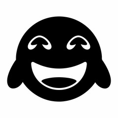 Obraz premium Black and White Smiling Face Vector Illustration with Exaggerated Facial Expression