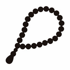 Obraz premium Silhouette illustration depicting a string of prayer beads, commonly known as tasbih