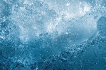 Obraz premium Crystalline ice macro reveals frozen beauty through delicate lines and ethereal blue translucence