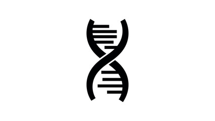 DNA Double Helix Icon Solid Black molecule genetics