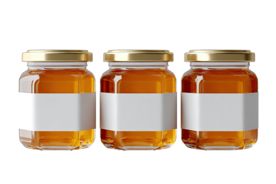 Three honey jars in a row (1)