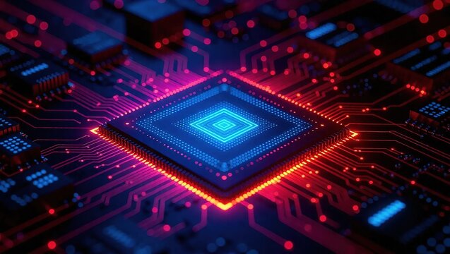 Futuristic Microchip - A Glimpse into Advanced Technology and Innovation.