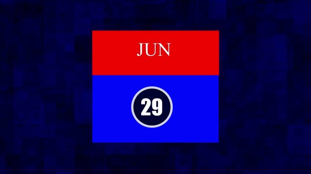JUN 29 Calendar Icon Animation – Schedule, Appointment & Important Date Concept