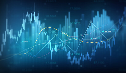 Finance chart,stock market business and exchange financial growth graph. Stock market investment trading graph growth.	
