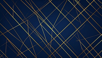 Abstract Golden Lines on Deep Blue Background - Elegant Geometric Pattern