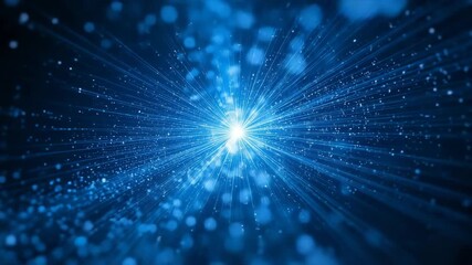 Futuristic abstract blue background design with a glowing starburst pattern - Powered by Adobe