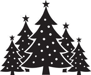 Obraz premium Elegant Christmas Tree Silhouette Vector – Festive Holiday Design for Prints and Graphics