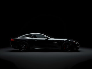 car on black background