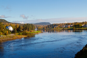 Panoramic view of Solleftea City in in northern Sweden, Scandinavia