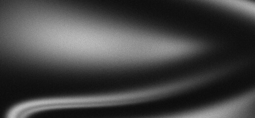Dark grainy black white gradient texture glowing softly, abstract futuristic blur design for creative poster wallpaper or banner cover