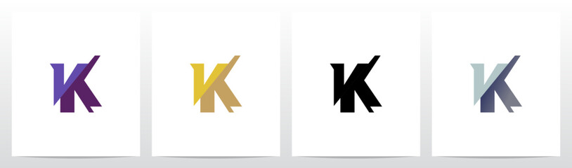 Slash Cut Slice Divides Letter Initial Logo Design K