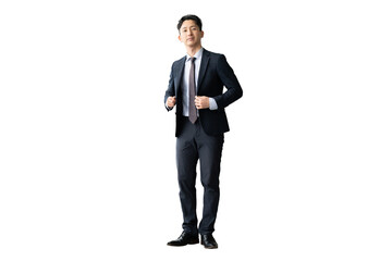 スーツ姿の男性ビジネスマン（全身・背景透過PNG）