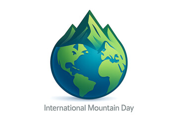 Earth shaped mountain symbol representing connection between planet nature and environment for international mountain day awareness