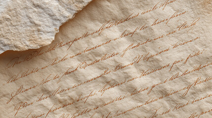 Old parchment paper with handwritten text in cursive. The paper has a textured surface and a warm, aged appearance