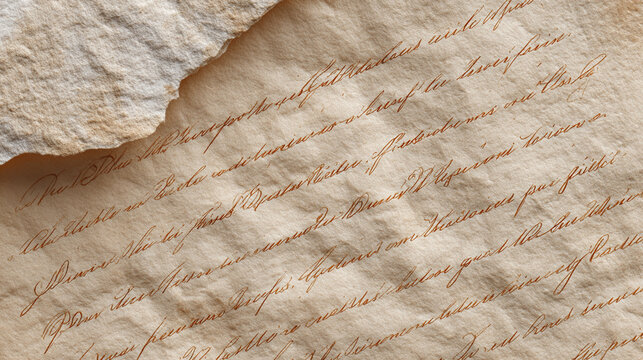 Old parchment paper with handwritten text in cursive. The paper has a textured surface and a warm, aged appearance