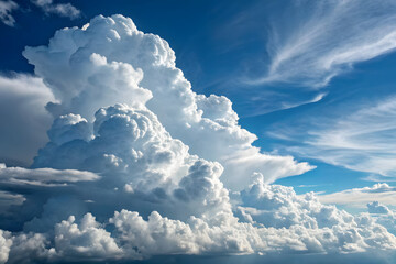 Dramatic Cumulonimbus Cloud Formation in Blue Sky storm cloud weather