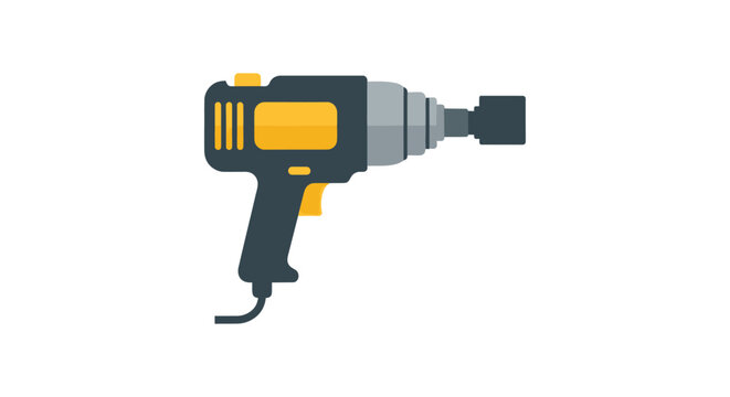 Black and Yellow Electric Impact Wrench Tool.