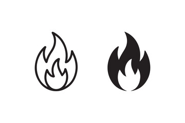 flame icons outline and solid vector set ai eps jpeg png editable logo symbol for print and web