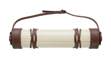 Antique rolled scroll in a leather carrier case