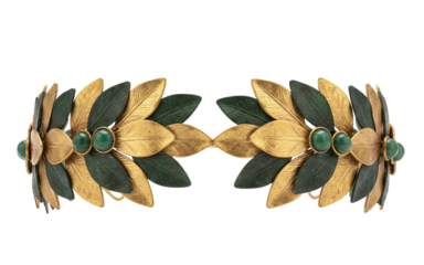 Roman laurel wreath with gold leaves and gems