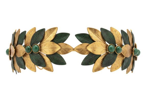 Roman laurel wreath with gold leaves and gems