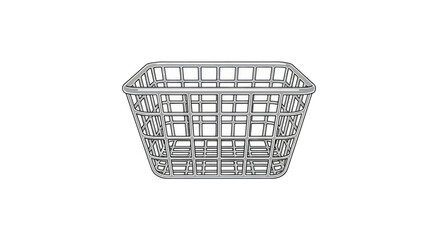 Empty Rectangular Wire Basket for Storage and Organization.