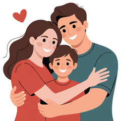  Family day vector illustration with parents and a child