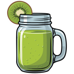  Refreshing kiwi smoothie healthy drink vector illustration