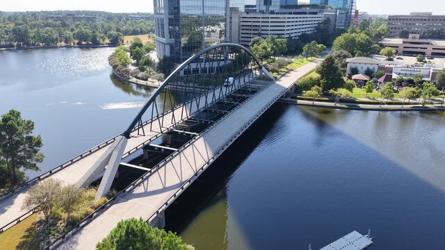 A breathtaking 4K aerial view captures the essence of The Woodlands, Texas, showcasing its distinctive master-planned beauty.