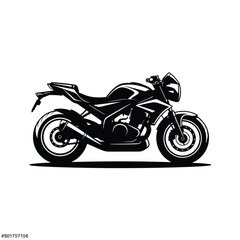 Obraz premium Stylized black silhouette of a modern motorcycle on a white background