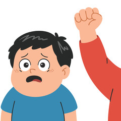  Physical bullying concept with child abuse harassment
