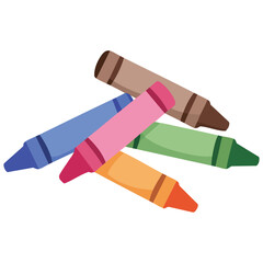  Colorful wax crayons for drawing vector illustration